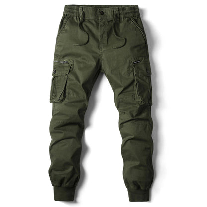 Stylish Cargo Joggers for Men with Tapered Fit Multi Pocket Drawstring Cuffed Tactical Style