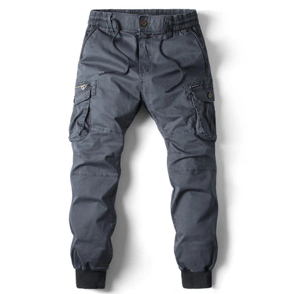 Stylish Cargo Joggers for Men with Tapered Fit Multi Pocket Drawstring Cuffed Tactical Style