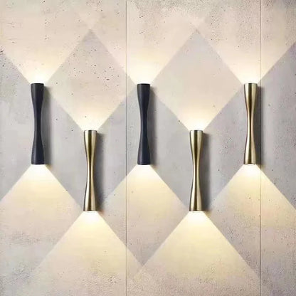 Gold Wall Lamp Nordic Up Down Hourglass Waterproof Indoor Outdoor Sconce Wall Light