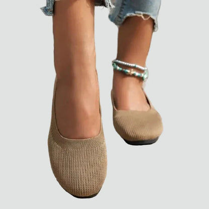 Comfortable Ballet Flats for Women with Round Toe Knit Slip On Soft Orthopedic Style