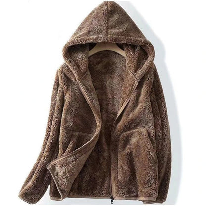 Comfortable Sherpa Fleece Hoodie for Women with Hooded Long Sleeve Zip Front Relaxed Oversized Style