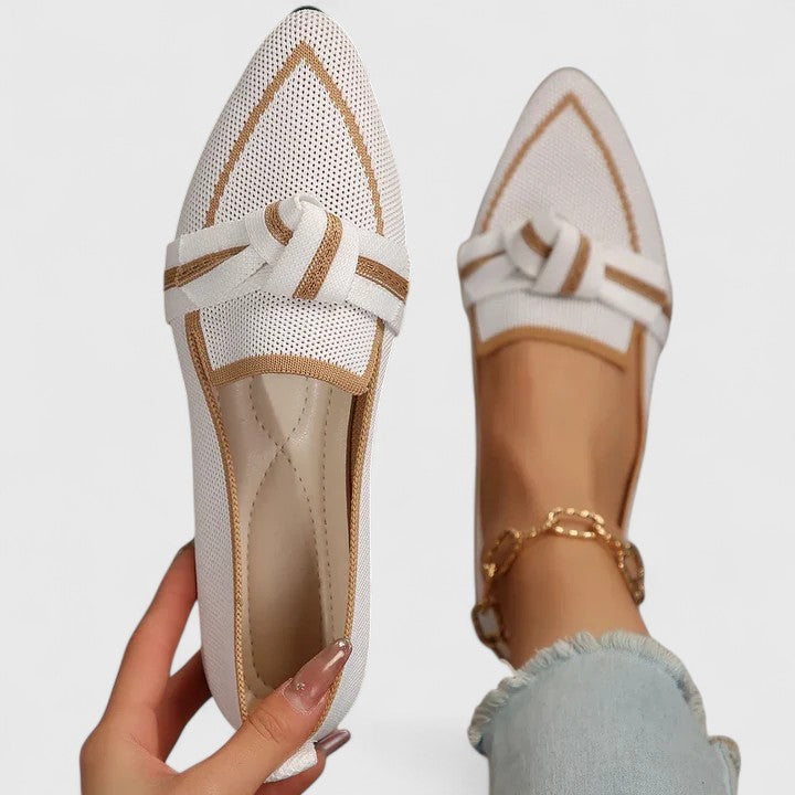 Stylish Loafers for Women with Bow Detail Pointed Toe Slip On Flat Style