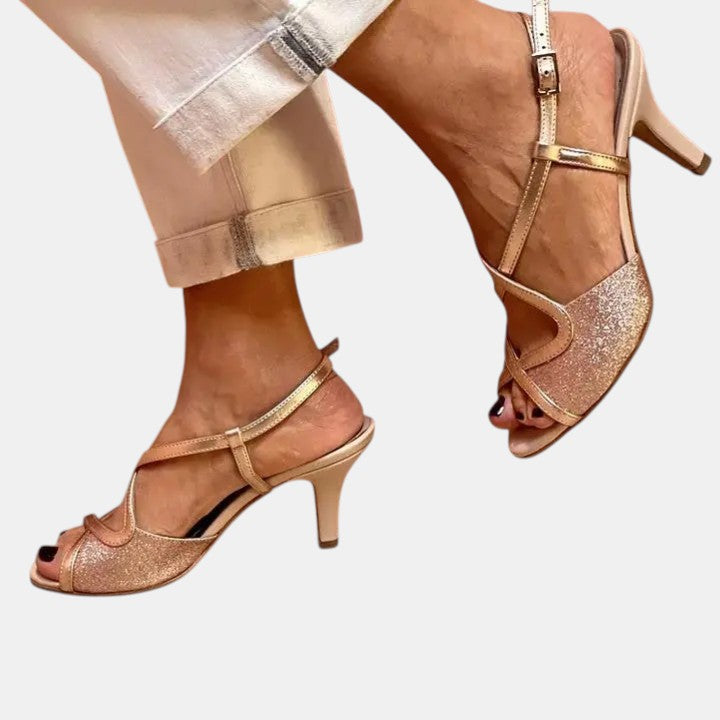 Comfortable Gold Slip On Shoes for Women with Round Toe Cushioned Footbed Casual Style