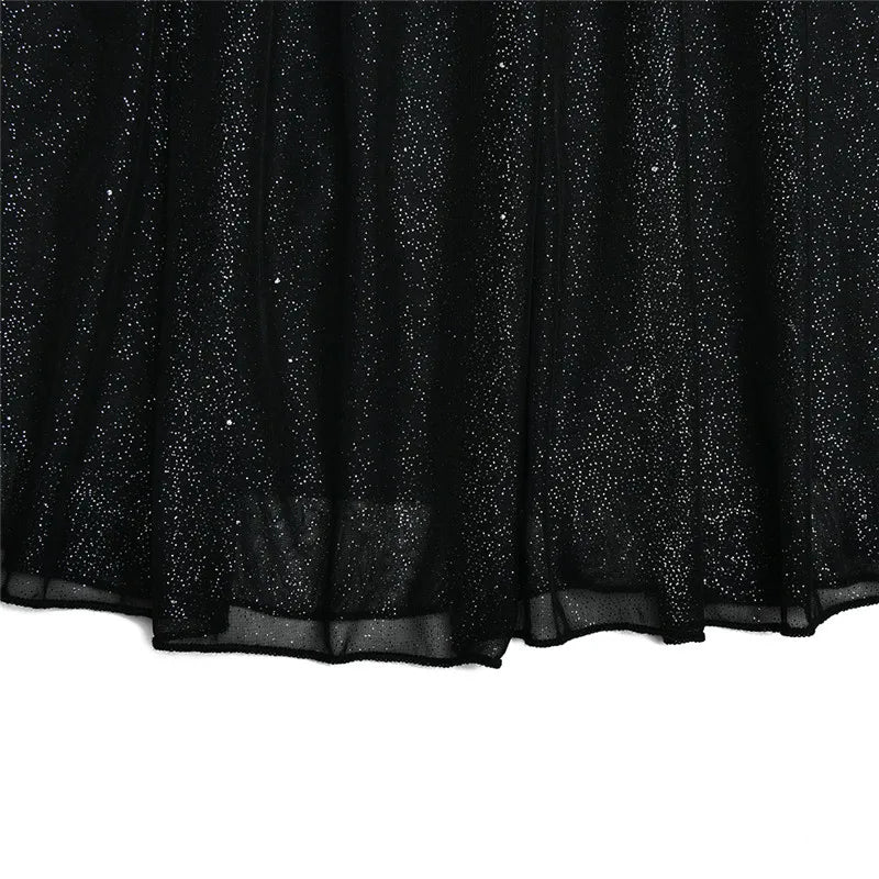 Elegant Glitter Gold Dress for Women with Strapless Ruched Bodice Bow Back Fit Flare Style