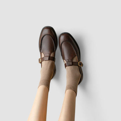 Stylish Mary Jane Shoes for Women with Buckle Strap Round Toe Flat Style