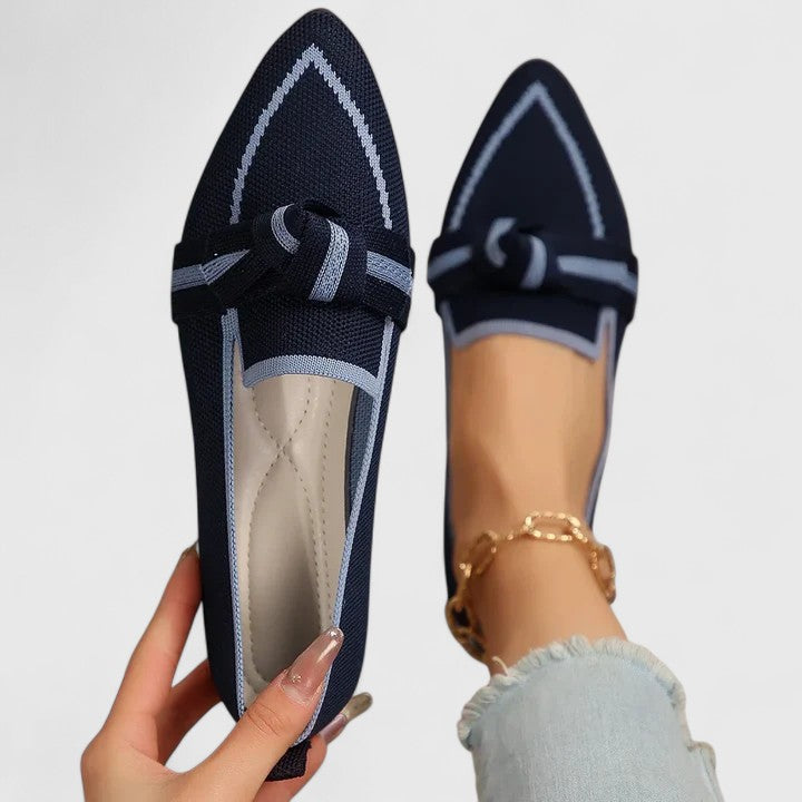Stylish Loafers for Women with Bow Detail Pointed Toe Slip On Flat Style