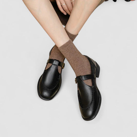 Stylish Mary Jane Shoes for Women with Buckle Strap Round Toe Flat Style