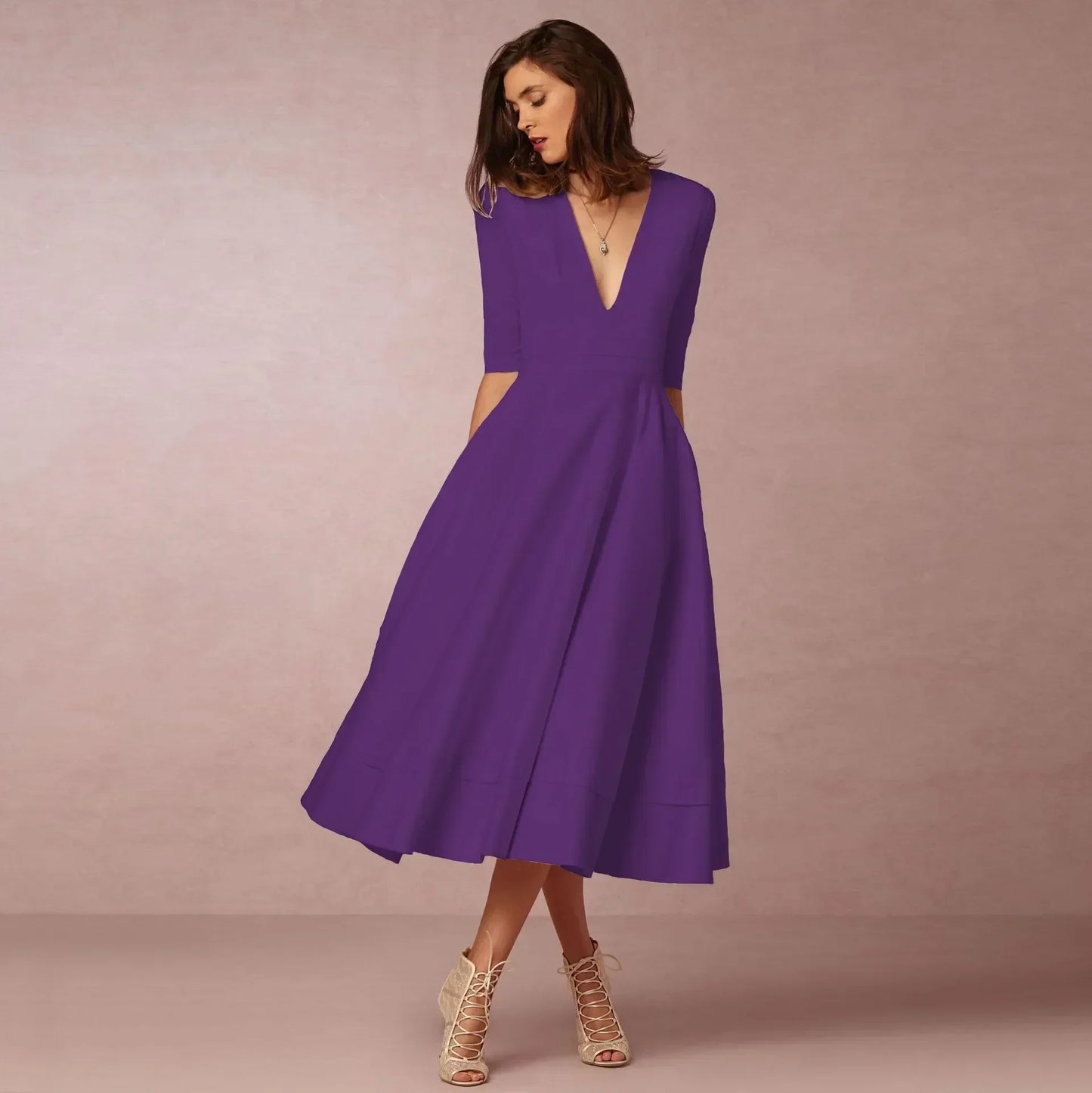 Nicole | Women Ivoire Midi Dress Fitted Elegant Cut