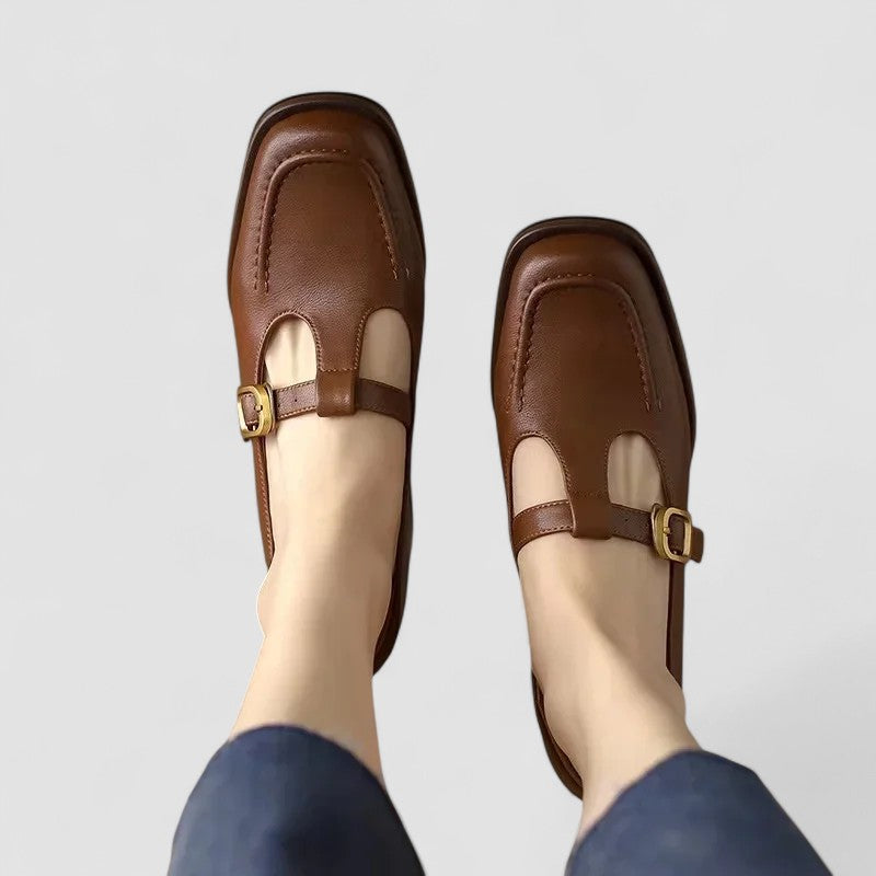 Stylish Mary Jane Shoes for Women with Buckle Strap Square Toe Flat Style