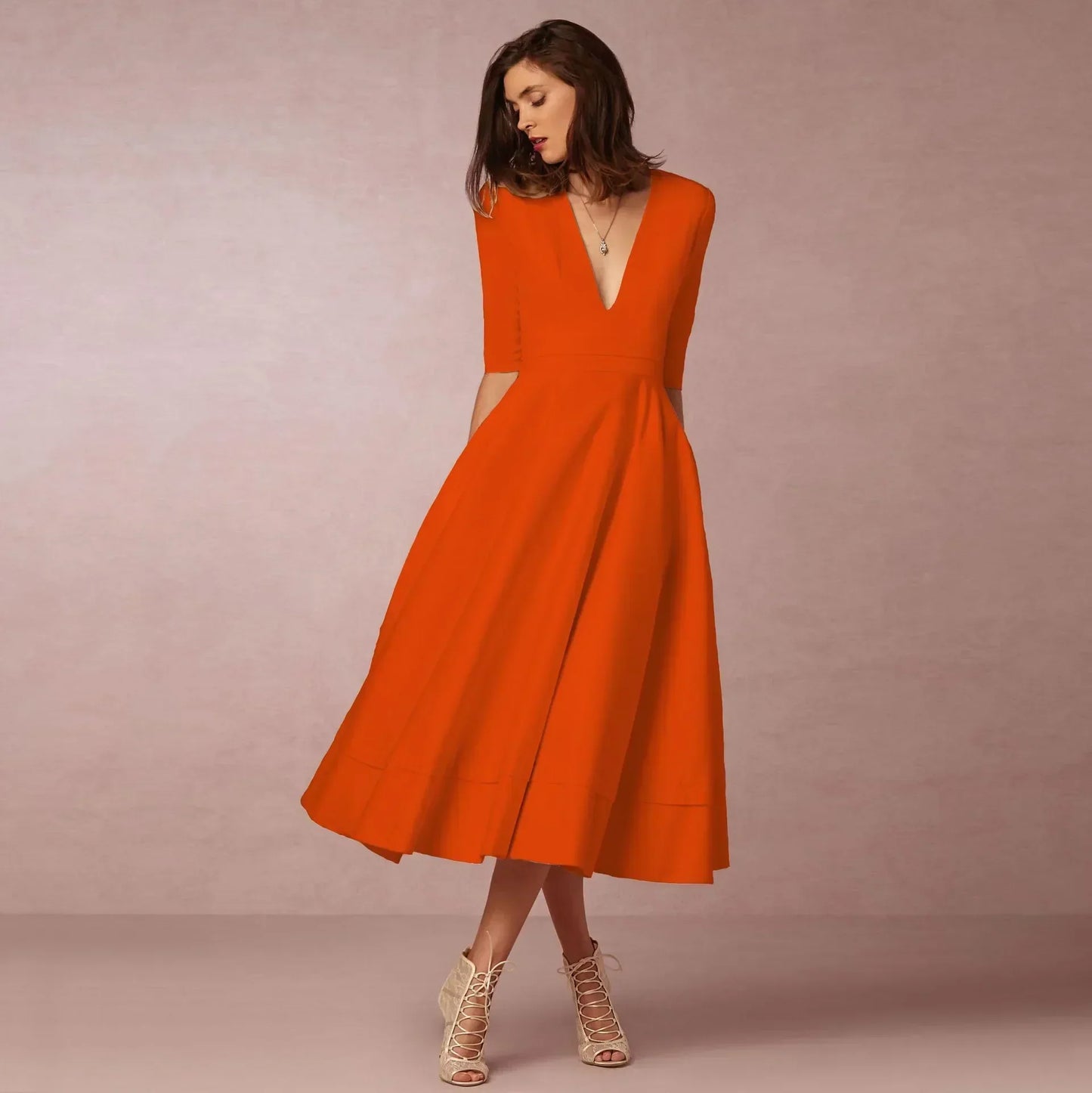 Nicole | Women Ivoire Midi Dress Fitted Elegant Cut