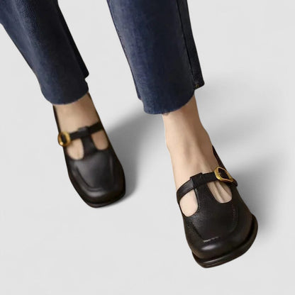 Stylish Mary Jane Shoes for Women with Buckle Strap Square Toe Flat Style