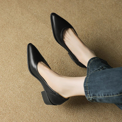 Elegant Wedding Shoes for Women with Pointed Toe Block Heel Slip On Style