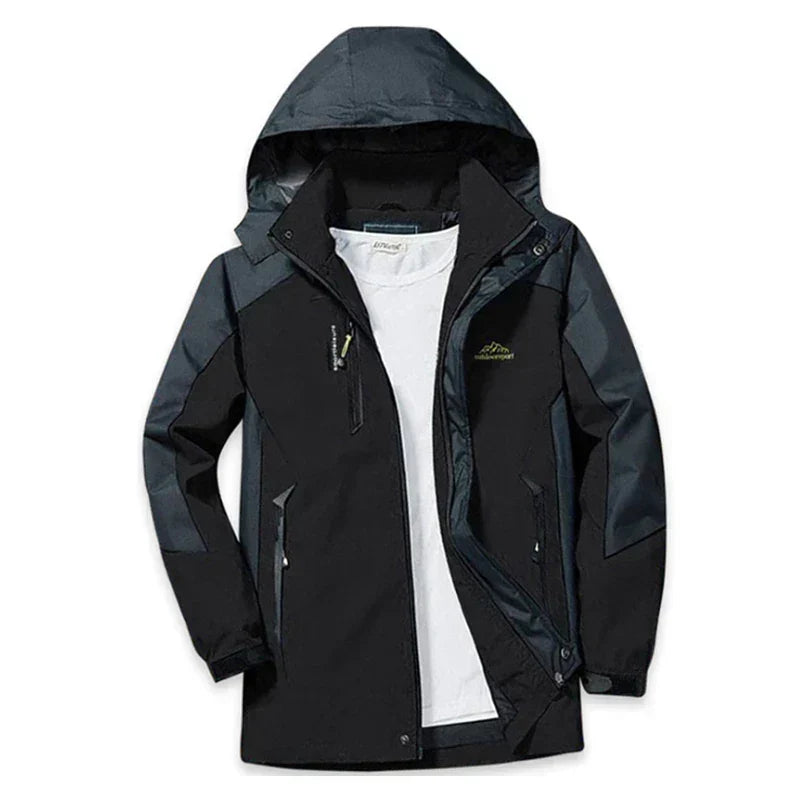 Stylish Ski Jacket for Women with Hooded Collar Long Sleeve Zip Up Colorblock Outdoor Style