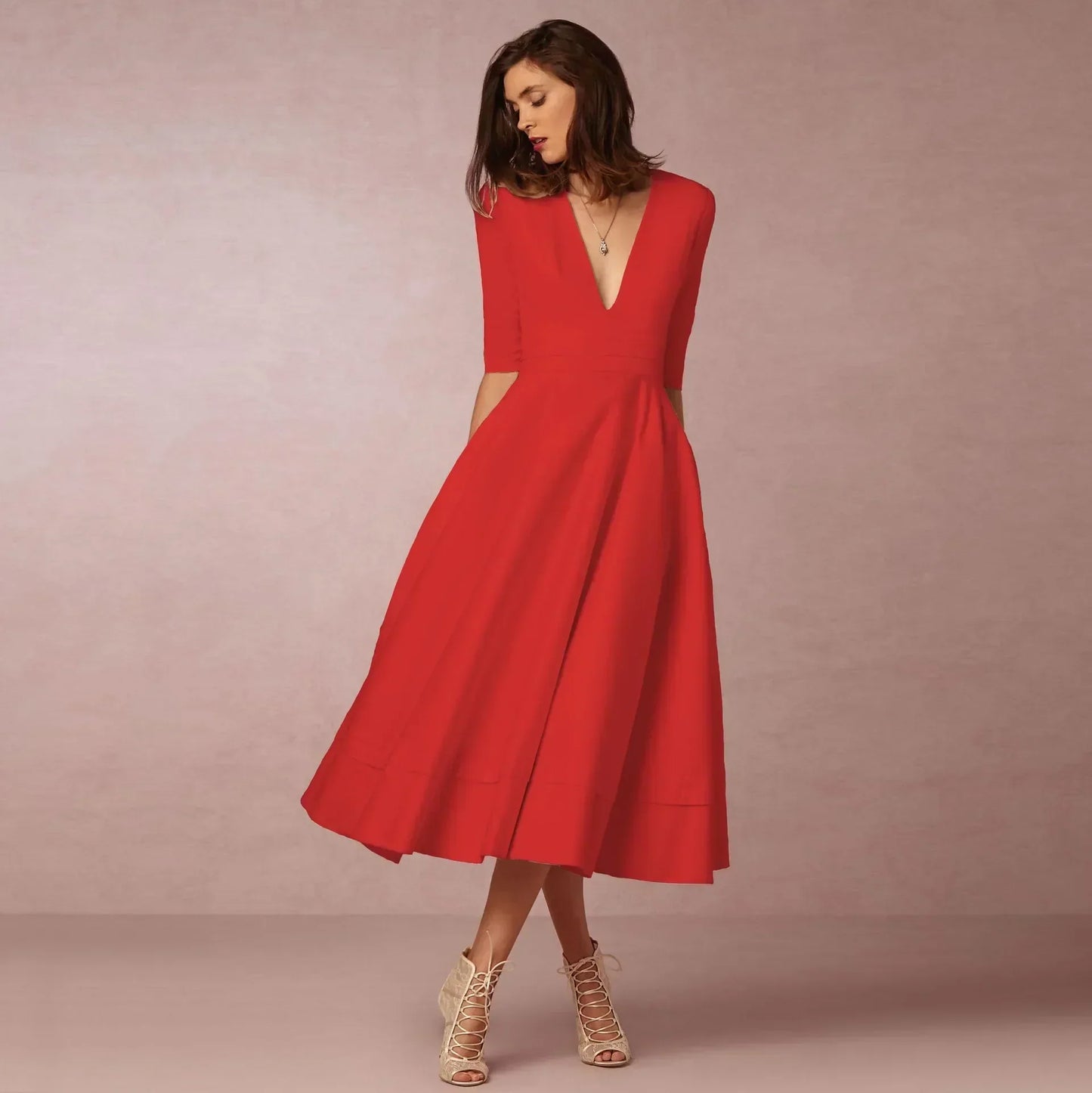 Nicole | Women Ivoire Midi Dress Fitted Elegant Cut