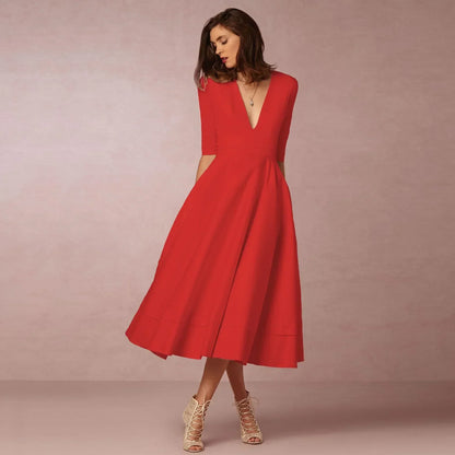 Nicole | Women Ivoire Midi Dress Fitted Elegant Cut