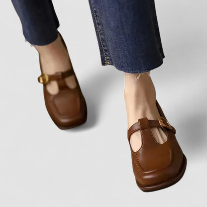 Stylish Mary Jane Shoes for Women with Buckle Strap Square Toe Flat Style