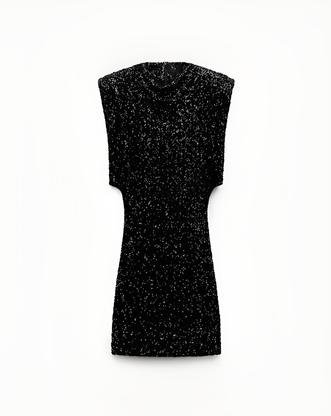Elegant Sequin Dress for Women with Mock Neck Cap Sleeve Ruched Bodycon Sparkle Party Style
