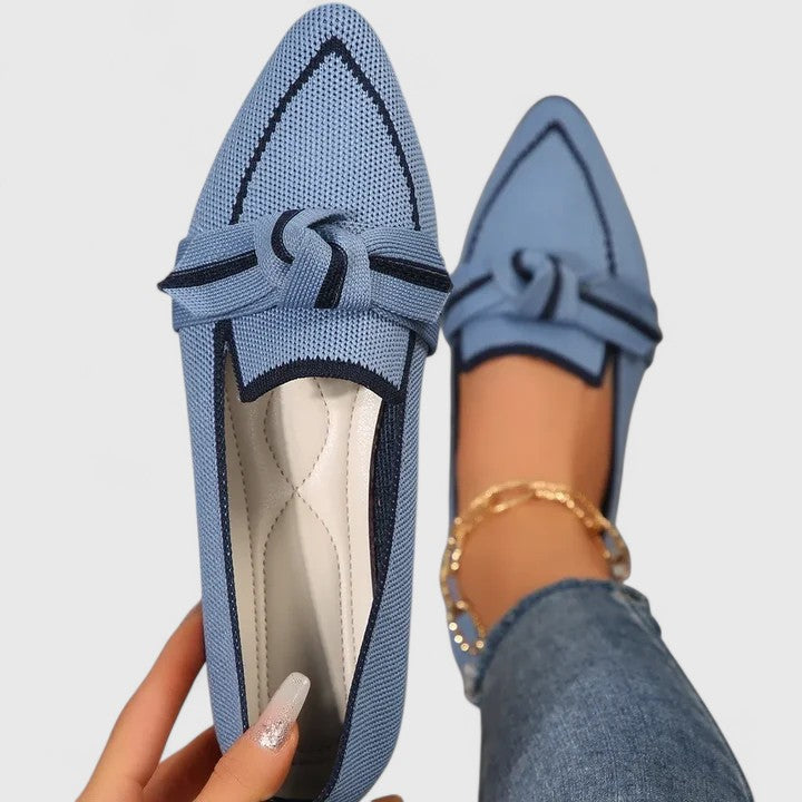 Stylish Loafers for Women with Bow Detail Pointed Toe Slip On Flat Style