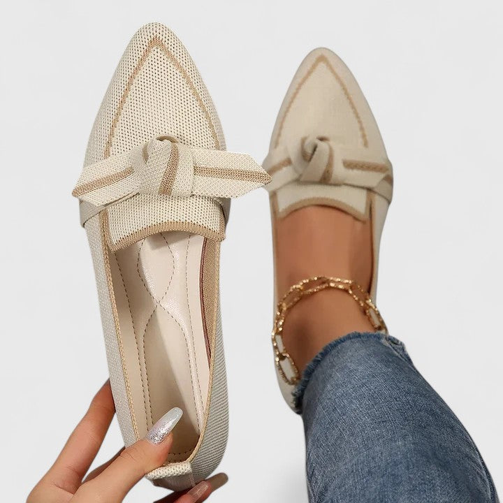 Stylish Loafers for Women with Bow Detail Pointed Toe Slip On Flat Style