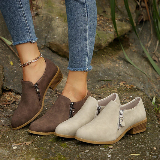 Allison™ | SleekShield Zip-Up Ankle Boots