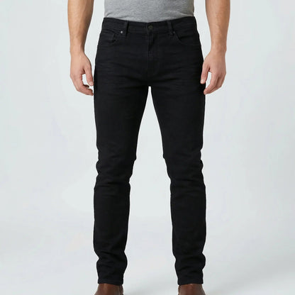 Comfortable Jeans for Men with Slim Fit Tapered Stretch Denim Five Pocket Style