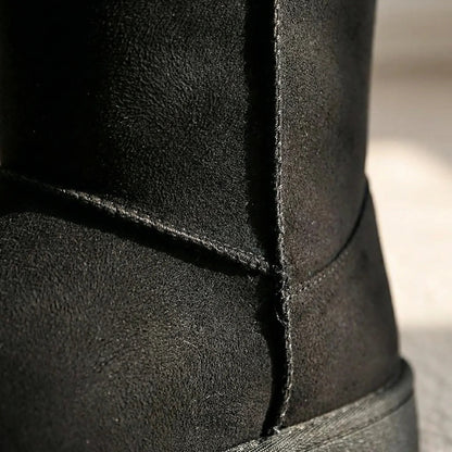 Women's Classic Winter Boots Pull-On Mid-Calf Warm Lined Suede Cozy Flat