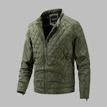 Effortless Windbreaker Jacket for Men with Stand Collar Long Sleeve Zip Up Hooded Outdoor Style