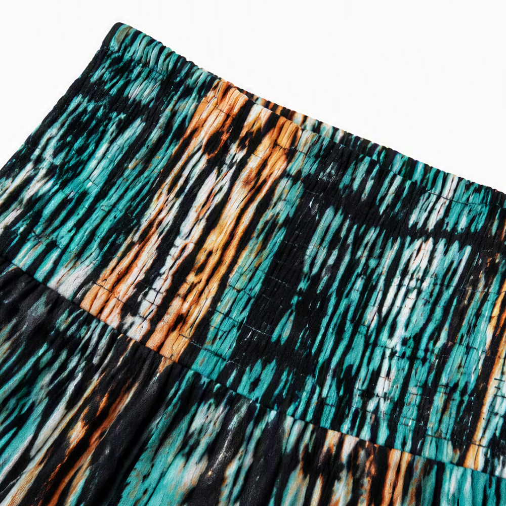 Effortless Tie Dye Wide Leg Pants for Women with Smocked High Waist Relaxed Bohemian Style