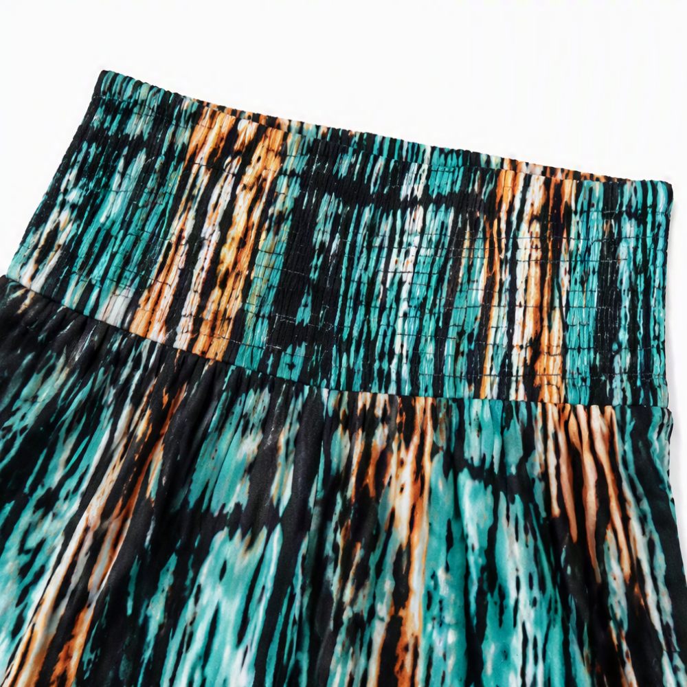 Effortless Tie Dye Wide Leg Pants for Women with Smocked High Waist Relaxed Bohemian Style