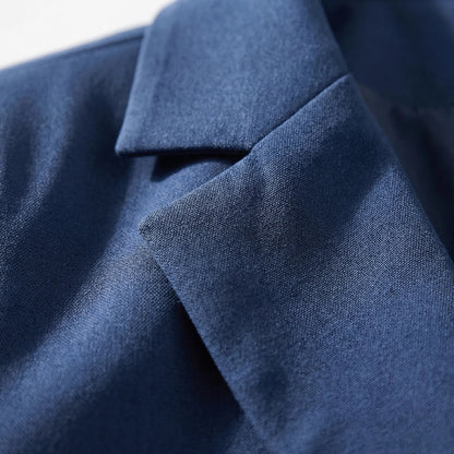 Effortless Blazer for Women with Notched Lapel Long Sleeve Open Front Patch Pocket Longline Style