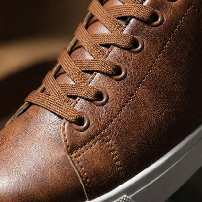Stylish Low Top Sneakers for Men with Round Toe Lace Up Cupsole Minimalist Court Style