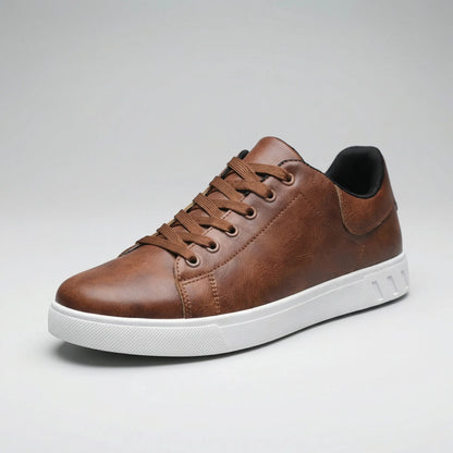 Stylish Low Top Sneakers for Men with Round Toe Lace Up Cupsole Minimalist Court Style