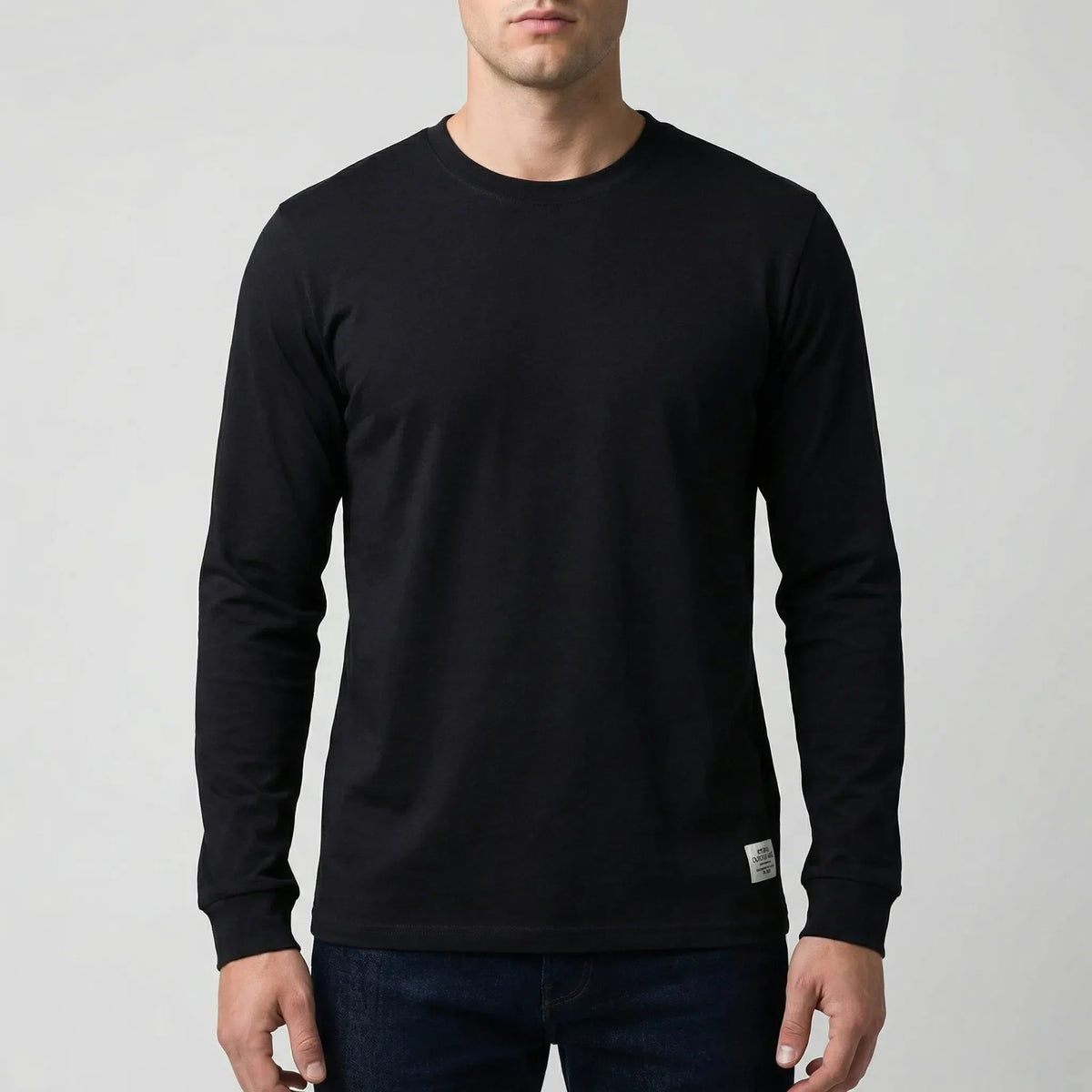 Cozy Crew Neck Knit Sweater for Men with Round Neck Long Sleeve Ribbed Trim Slim Style