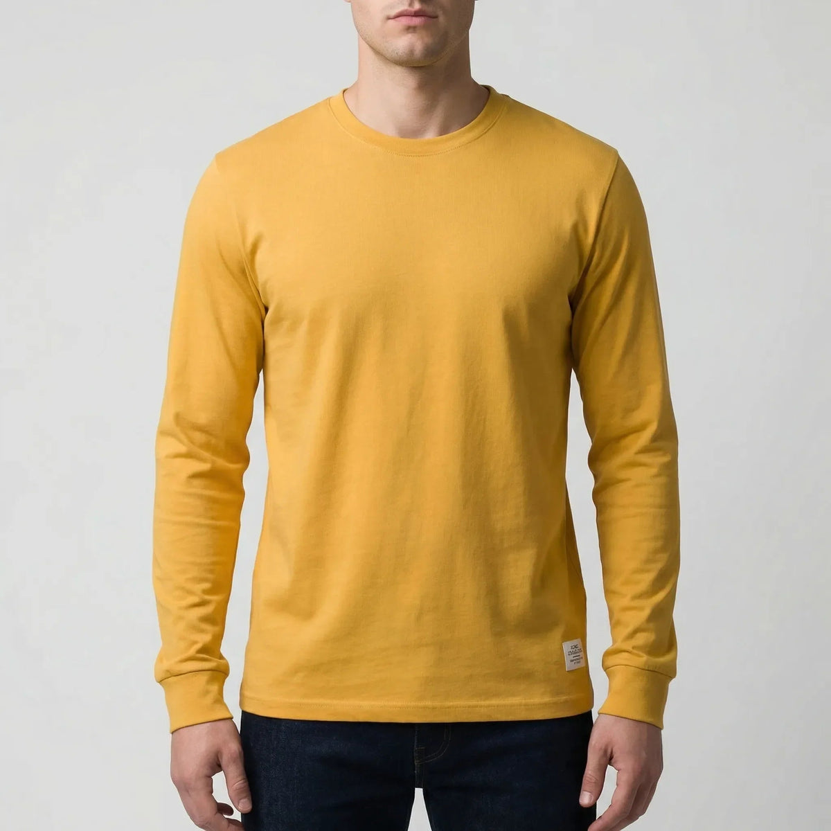 Cozy Crew Neck Knit Sweater for Men with Round Neck Long Sleeve Ribbed Trim Slim Style