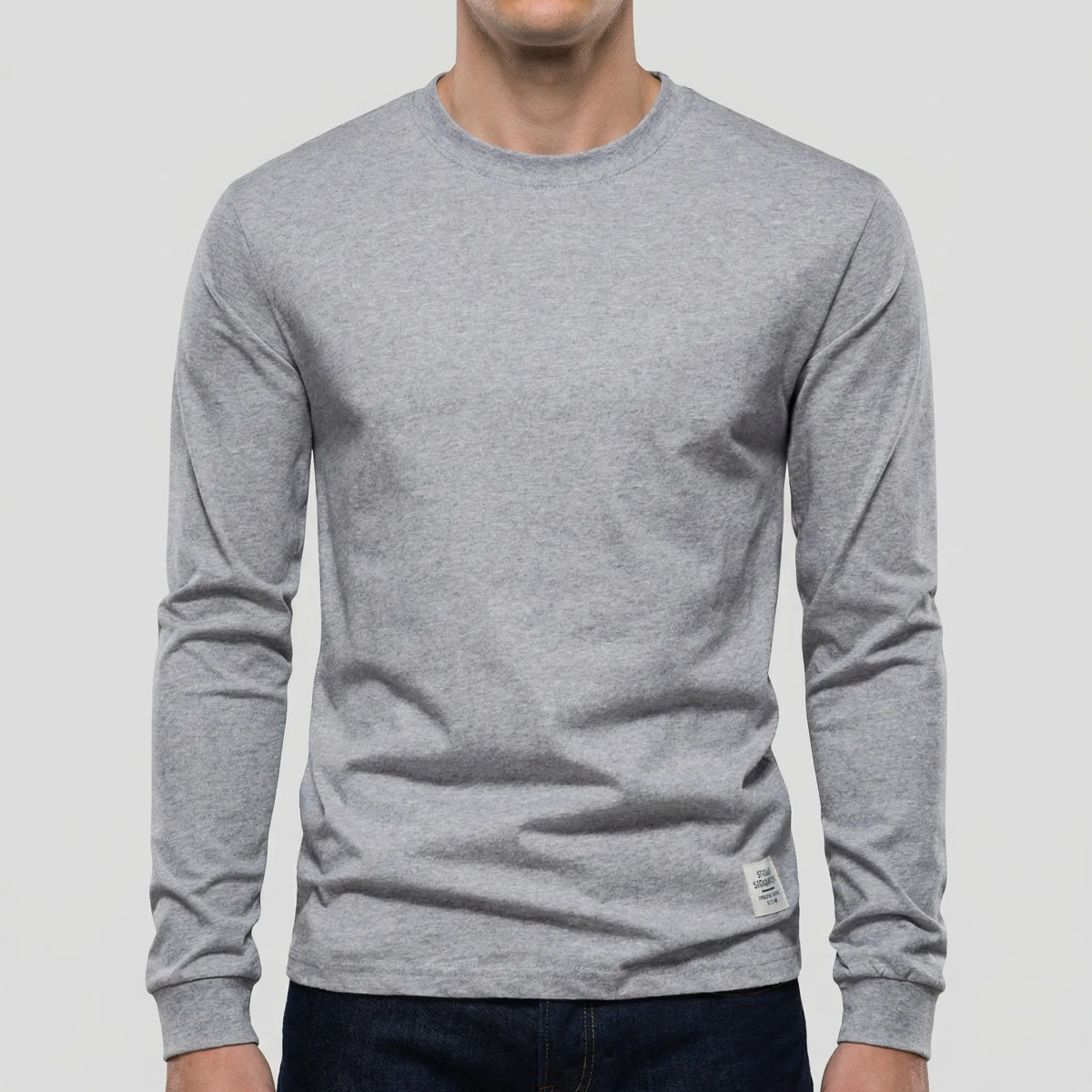 Cozy Crew Neck Knit Sweater for Men with Round Neck Long Sleeve Ribbed Trim Slim Style