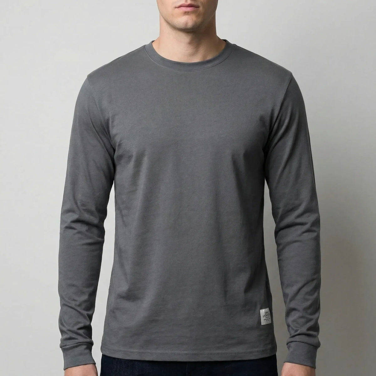 Cozy Crew Neck Knit Sweater for Men with Round Neck Long Sleeve Ribbed Trim Slim Style