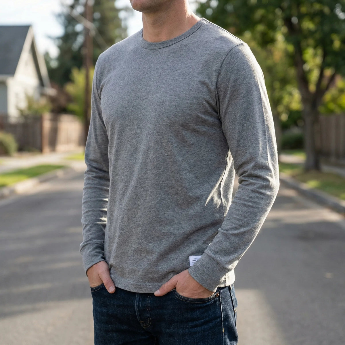 Cozy Crew Neck Knit Sweater for Men with Round Neck Long Sleeve Ribbed Trim Slim Style