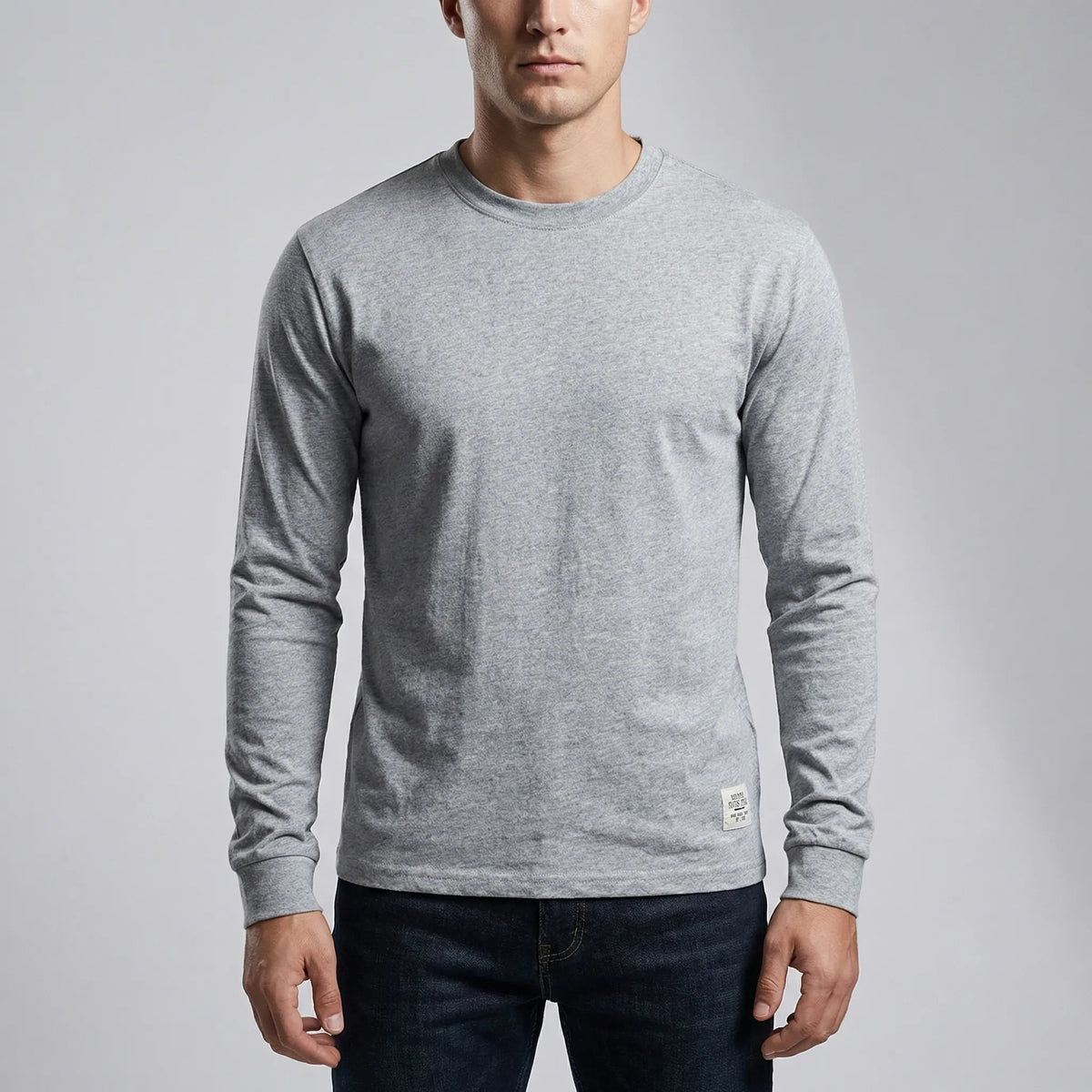 Cozy Crew Neck Knit Sweater for Men with Round Neck Long Sleeve Ribbed Trim Slim Style