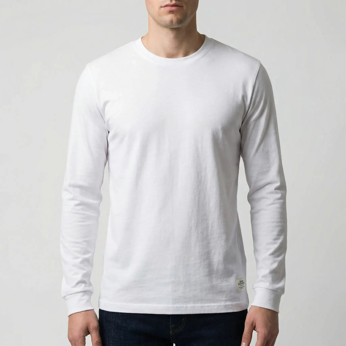 Cozy Crew Neck Knit Sweater for Men with Round Neck Long Sleeve Ribbed Trim Slim Style