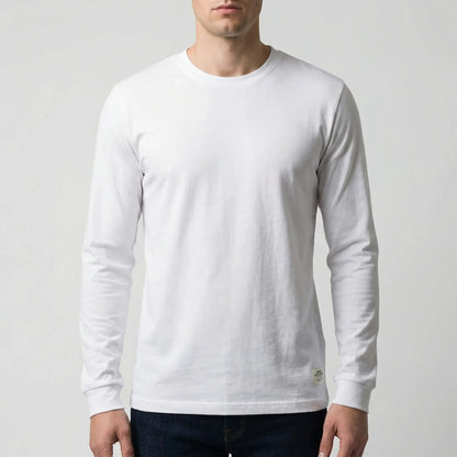 Cozy Crew Neck Knit Sweater for Men with Round Neck Long Sleeve Ribbed Trim Slim Style