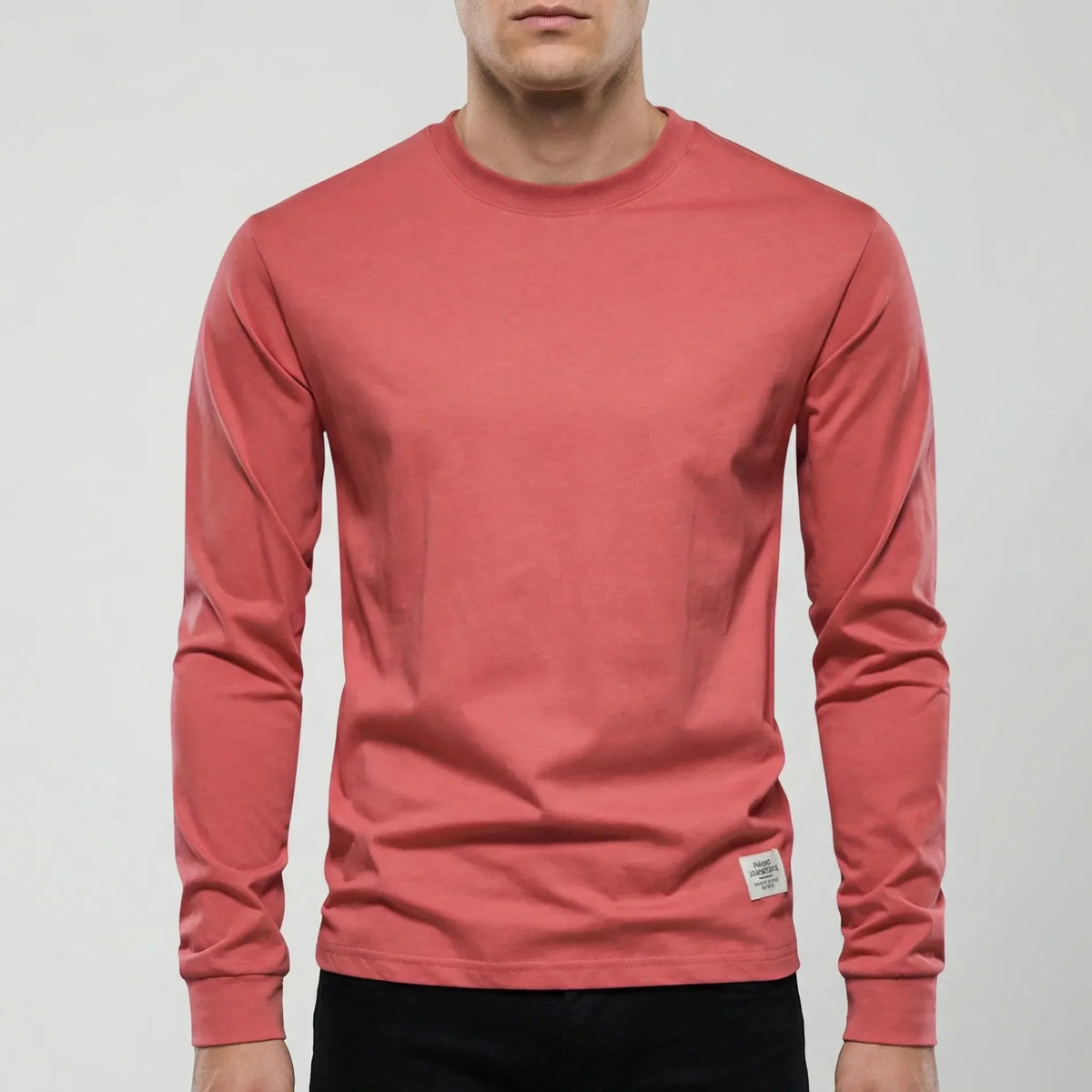 Cozy Crew Neck Knit Sweater for Men with Round Neck Long Sleeve Ribbed Trim Slim Style