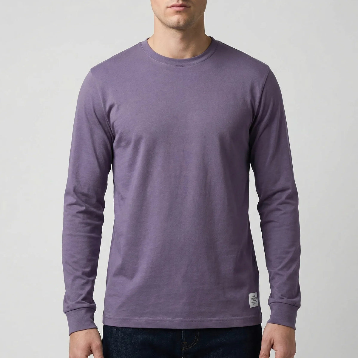 Cozy Crew Neck Knit Sweater for Men with Round Neck Long Sleeve Ribbed Trim Slim Style