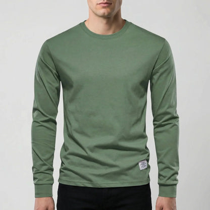 Cozy Crew Neck Knit Sweater for Men with Round Neck Long Sleeve Ribbed Trim Slim Style
