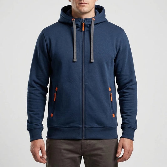 Cozy Quarter Zip Hoodie for Men with Drawstring Hood Long Sleeve Zip Pocket Fleece Casual Style