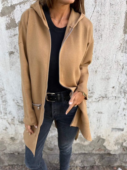 Effortless Knit Cardigan Sweater for Women with Open Front Long Sleeve Longline Relaxed Casual Style