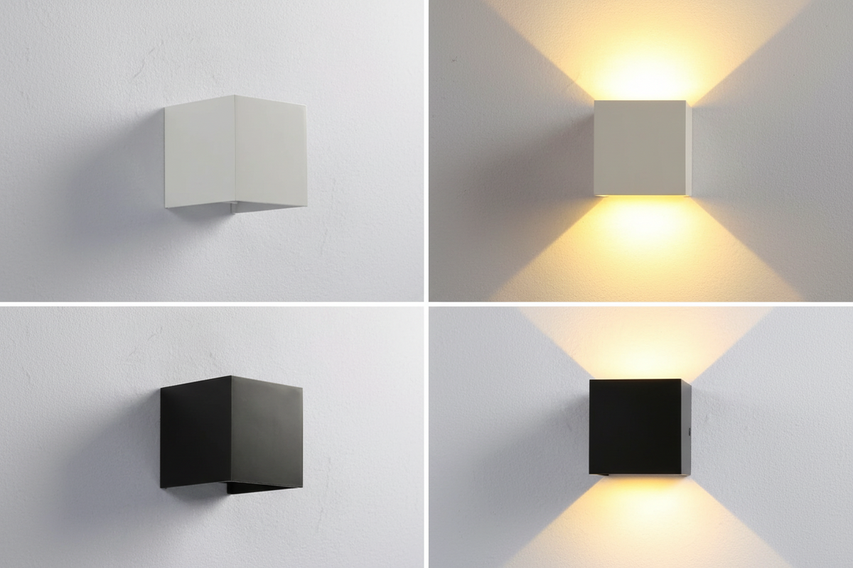 Cube Wall Lamp Motion Sensor Rechargeable LED Up Down Cordless Indoor Sconce Wall Light
