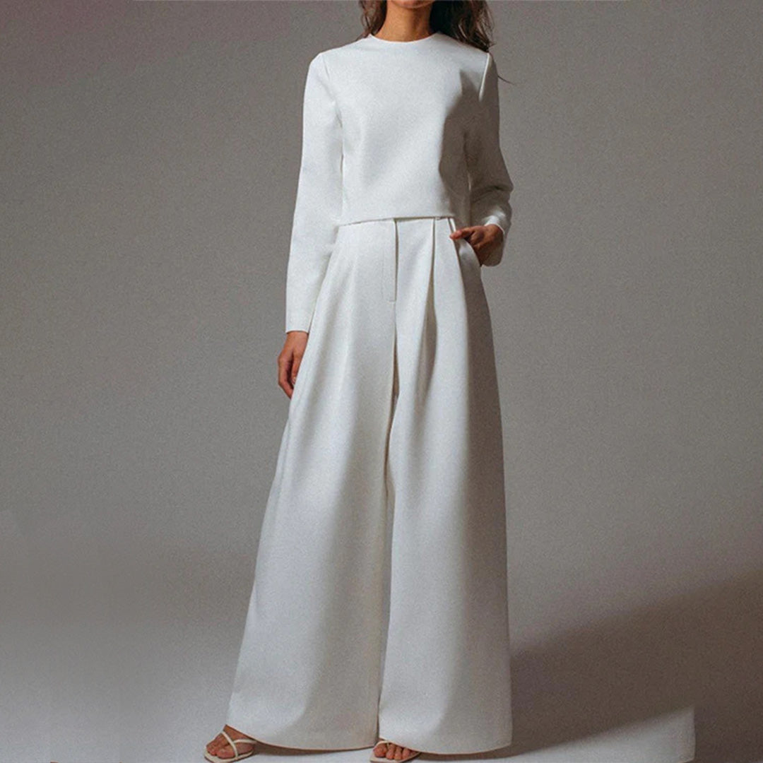 Celeste | Elegant Two Piece Outfit Set for Women with Wide Leg Pants