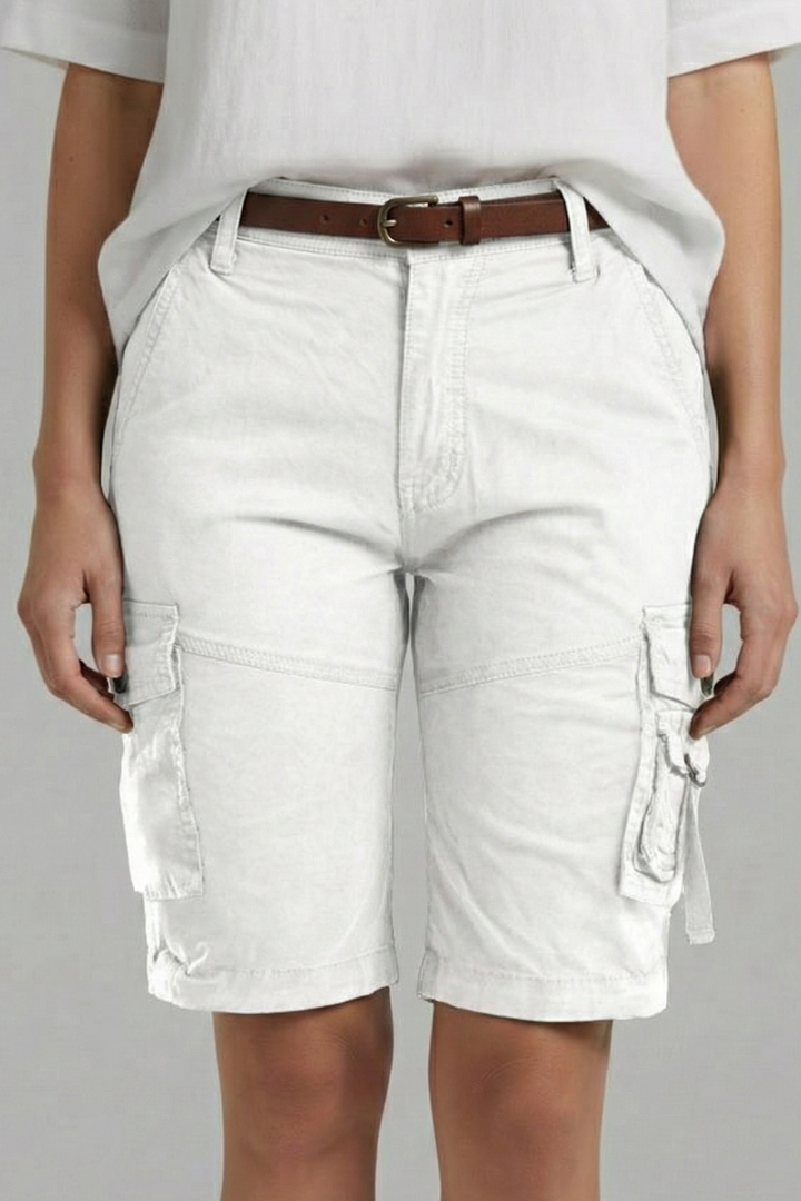 Stylish Cargo Shorts for Women with High Waist Multi Pocket Belt Loop Utility Casual Style