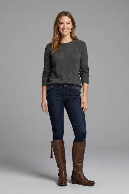 Trendy Brown Knee High Boots for Women with Fringe Side Zip Block Heel Tall Western Fall Style