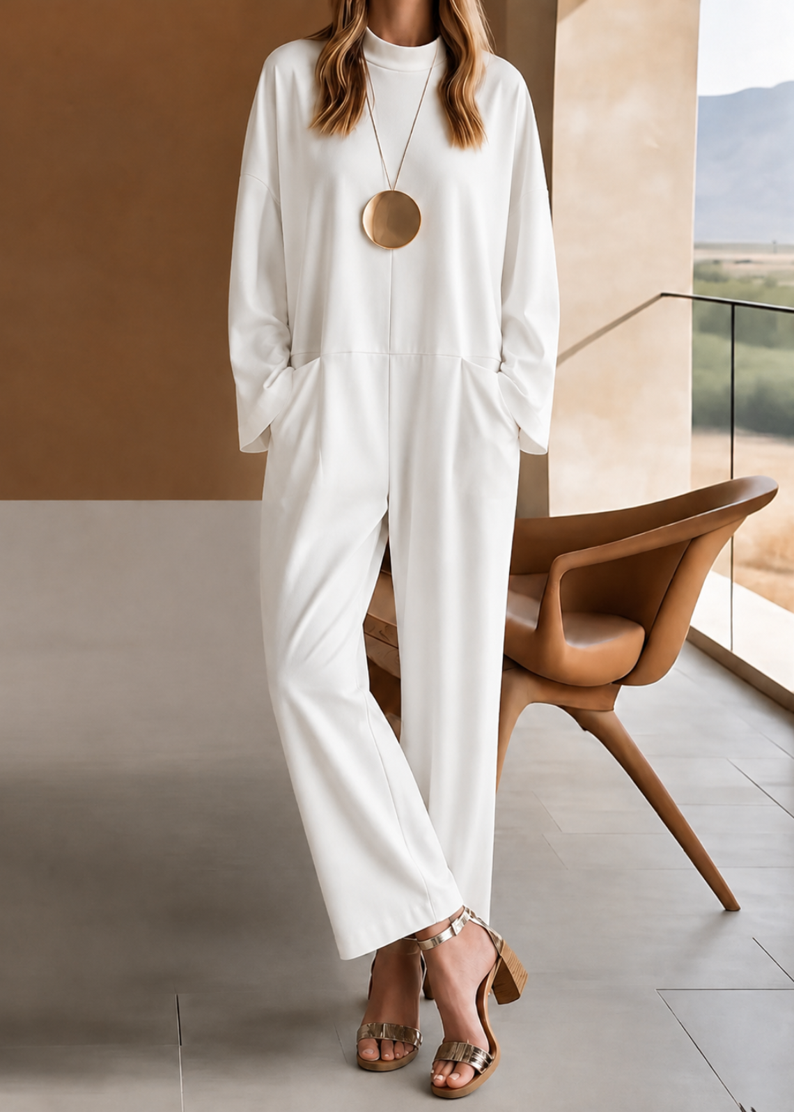 Effortless Wide Leg Jumpsuit for Women with Short Sleeve Relaxed Flowing Casual Style